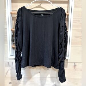 Athleta ruffled sleeve crop top